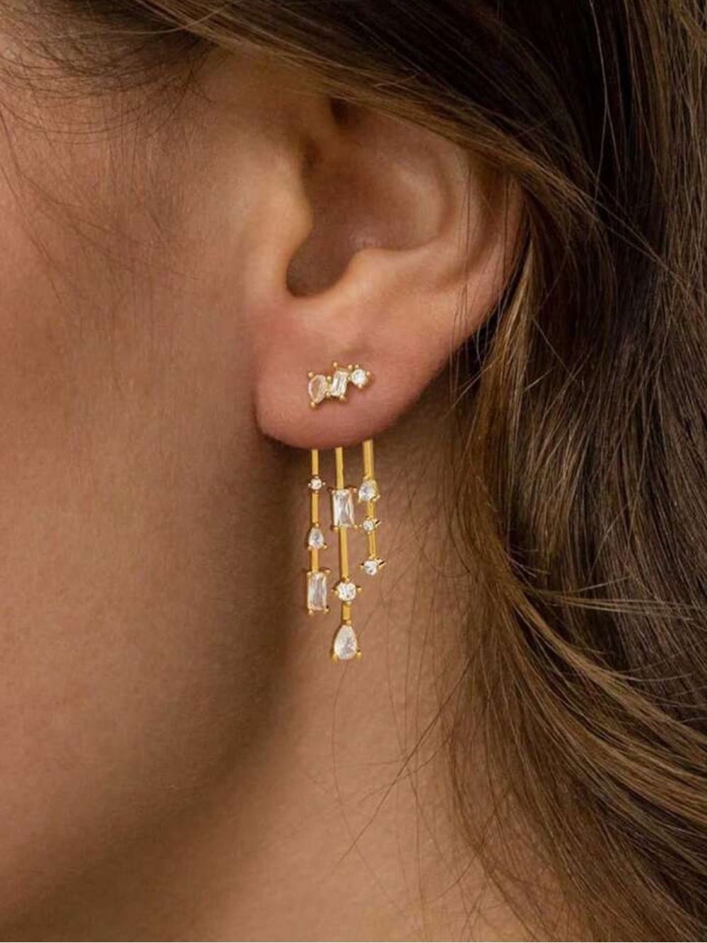 Diamond drop earrings Q1183